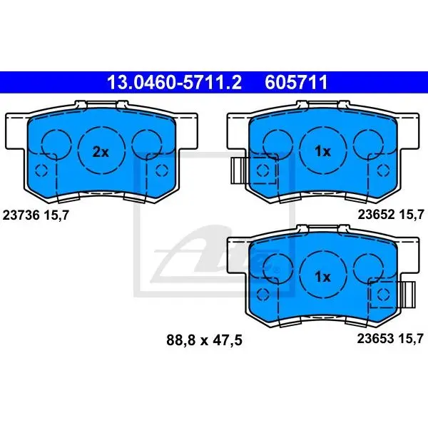 Колодки дисковые з.\ Honda Shuttle/Odyssey 94 ATE 13.0460-5711.2