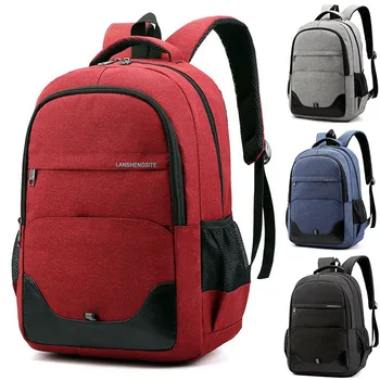 

Men Boys Large Backpack Solid Business Cotton Fashion Male Zipper Mesh Rucksack Fishing Sports Travel Hiking School Bag