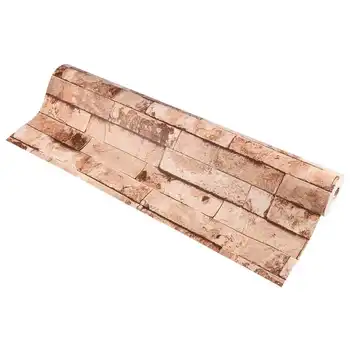 

1 Roll 950cmX53cm Wallpaper Wall Stone Wallpaper Stone Optics 3D Fleece Brick Pattern Home Background Decoration