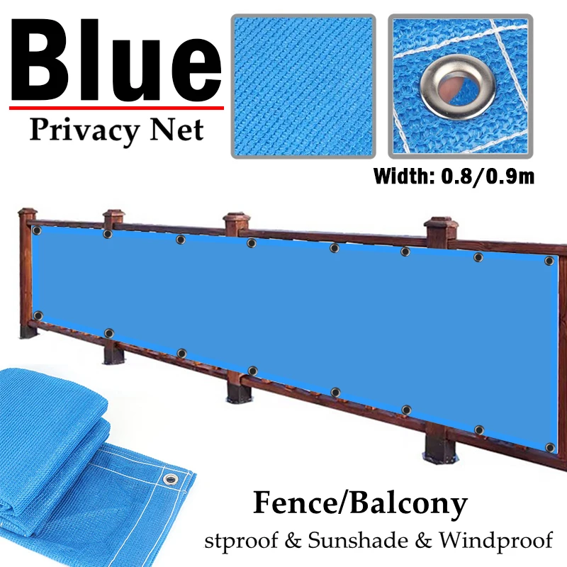 Width 0.8M/0.9M Blue Color Home Balcony Privacy Screen with Rope