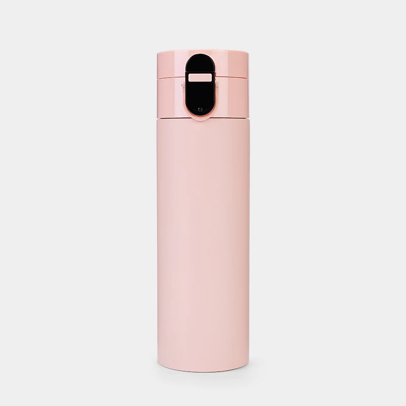 Pink Умная бутылка для воды с дисплеем температуры, Вакуумная бутылка с зарядкой через usb, термос, 24 часа, горячая чашка, 320 мл, бутылка с напоминанием о питье, Изолированная бутылка - Цвет: Pink