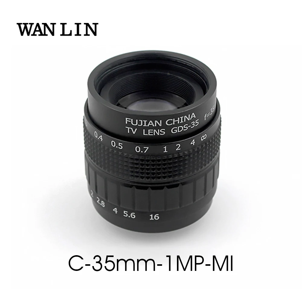 Megapixel C Mount 1MP 35mm Manual Iris Lens for HD CCTV Security DSLR Camera F1.8 2/3&quot inch Image Format Size Metal | Безопасность и