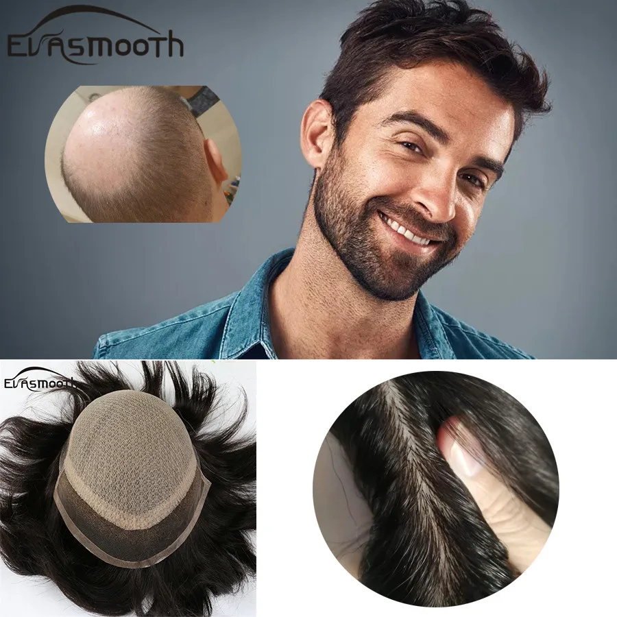 High Quality Men Toupee Silk Base Indian Remy Human Hair Men's Toupee