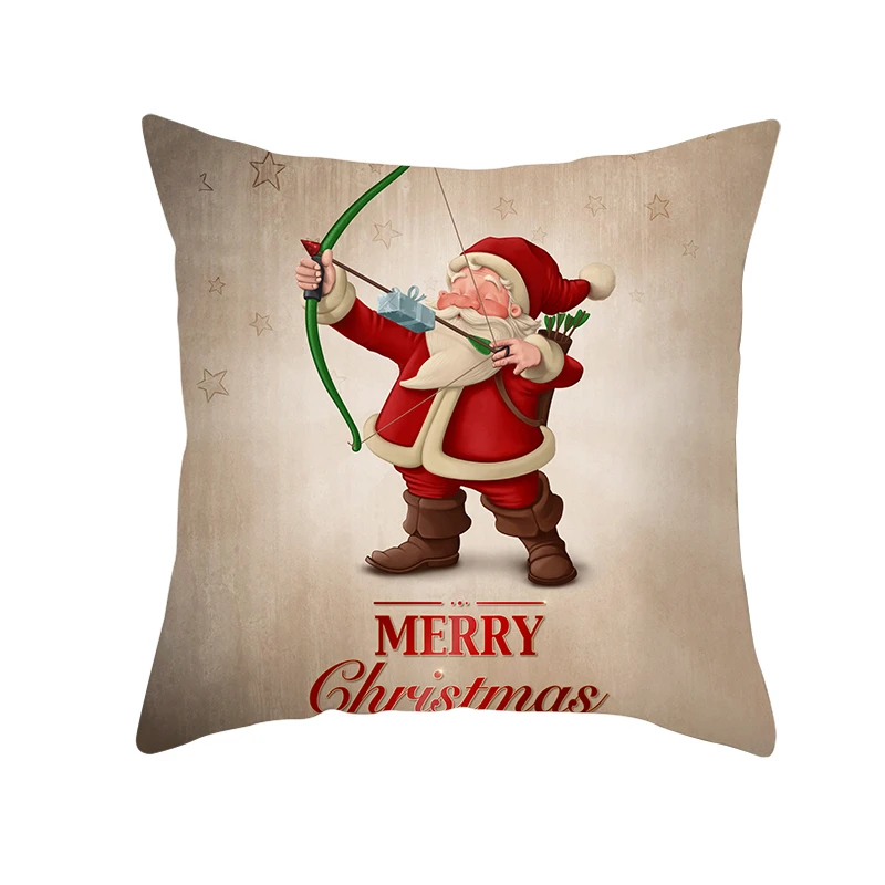 Fuwatacchi, подарок на Рождество, набивные наволочки для подушек, домашняя декоративная подушка в форме Санта-Клауса, чехол для дивана, наволочки 45*45 см - Color: PC12155