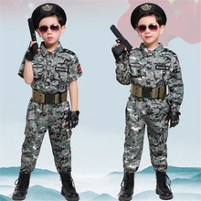 Спецназ дети солдат; Армия костюм камуфляж для маленьких мальчиков Air Force Маскировка необычная одежда косплей тактическая сумка костюм на Хэллоуин