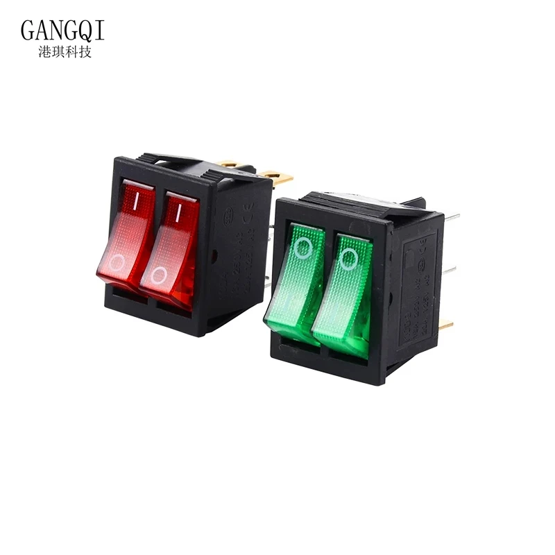 KCD8 6PIN 16A 250V 20A 125V double light switch rocker switch waterproof ON-OFF KCD6 boat power 1PCS