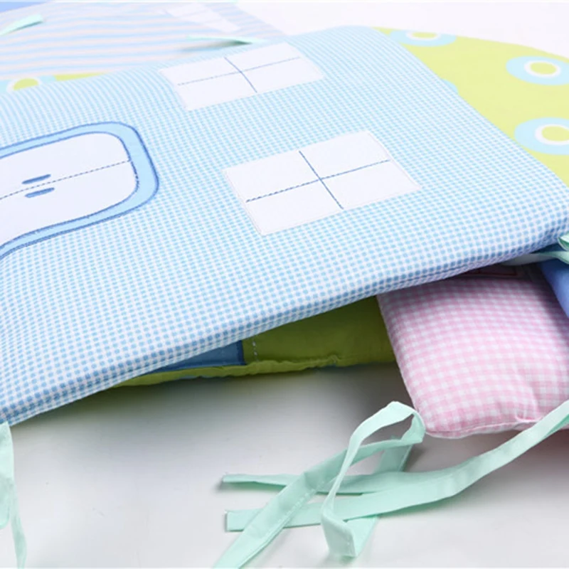 5Pcs Baby Bed Bumper Little House Pattern Crib Protection Infant Cot Newborn Bedding Baby Bed Bedding