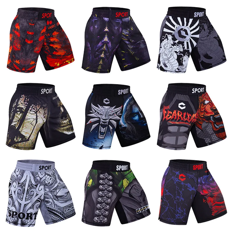 Mens MMA Boxing Kickboxing Fight Shorts Muay Thai Short Pants Jogging Exercise Sport Training Competition Fitness Running Shorts