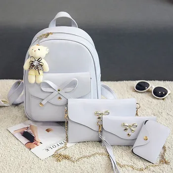 

4pcs Woman Bag Set 2019 New Fashion Female Backpack Purse and bag Four-Piece Shoulder Bag Tote Messenger Purse Bag #812