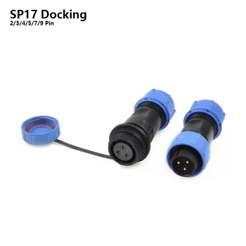 

SP17 IP68 Docking Type Waterproof connector 2/3/4/5/7/9 Pin power Electric Butt Plug socket cable connectors