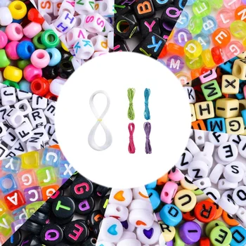 

1400x Jewellery Beading Set Alphabet Beading Flower Shaped Alphabet Beads for Jewelry Making Bracelet Necklace