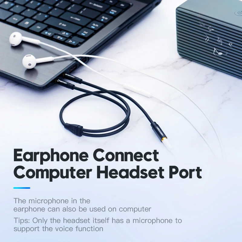 splitter cable headset with only one jack pc Vention Headphone Splitter Cable for Computer Female to