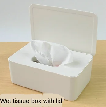 

Wet Tissue Box with Lid, Pumping Box, Wet Tissue Box, Household Dustproof Desktop Sealed Wet Tissue Box Storage Box