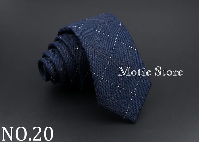 Herren-Krawatten, 6 cm, klassisches Polyester, handgefertigt, schmale Krawatten, gestreift, schmaler Kragen, schmal, schwarz, grau, blau, lässig, karierte Krawatte, Geschenk – Detail 21