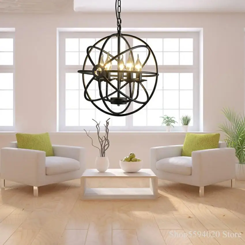 Американская железная люстра в стиле ретро подвесной светильник скандинавском