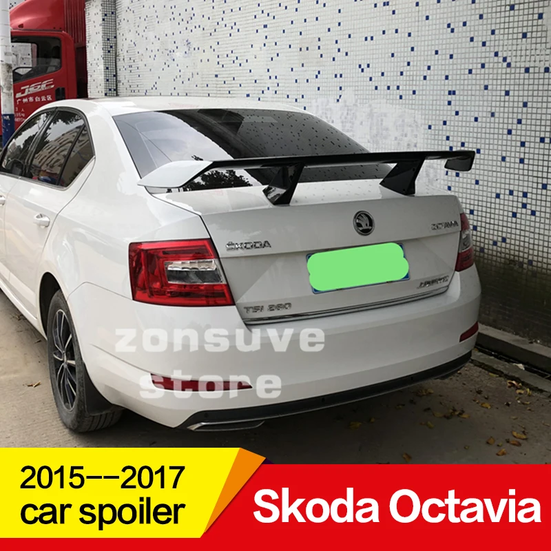 

Use for Skoda Octavia spoiler 2015 16 17 year ABS plastic material rear wing decoration EX style GT Sport Accessories