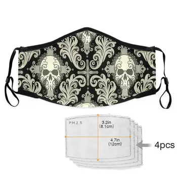 

Skull Print mask filter replacements Anti Dust Mouth Custom Design Fashion Adjustable Mouth With Filter face masks air pollution