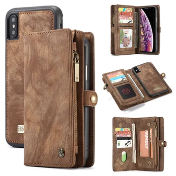 

Luxury Leather Case For iPhone X XR XS Max 8 7 6 6s Plus Flip Case Wallet Cover Magnetic Business Phone Case For iPhone 11 Pro