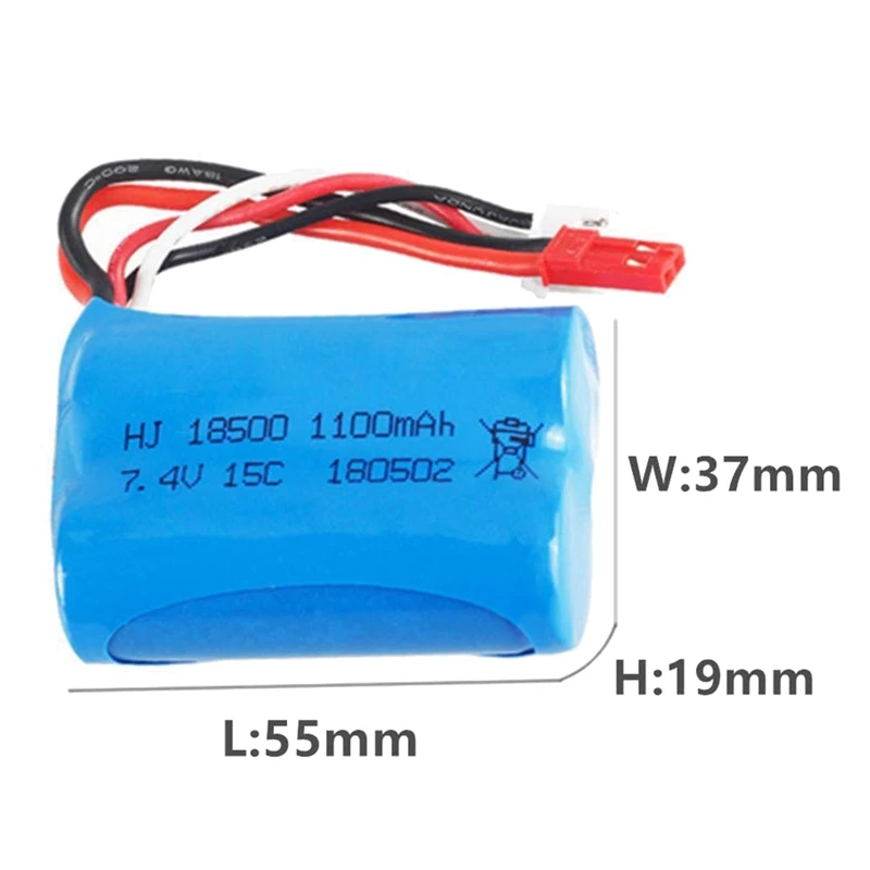 7.4V 1100Mah Li-Ion Battery JST Plug for HQ 827 823 871 RC Car Boat Spare Parts Accessories 2 Pack with USB Charger 7.4V 1100Mah Li-Ion Battery JST Plug for HQ 827 823 871 RC Car Boat Spare Parts Accessories 2 Pack with USB Charger