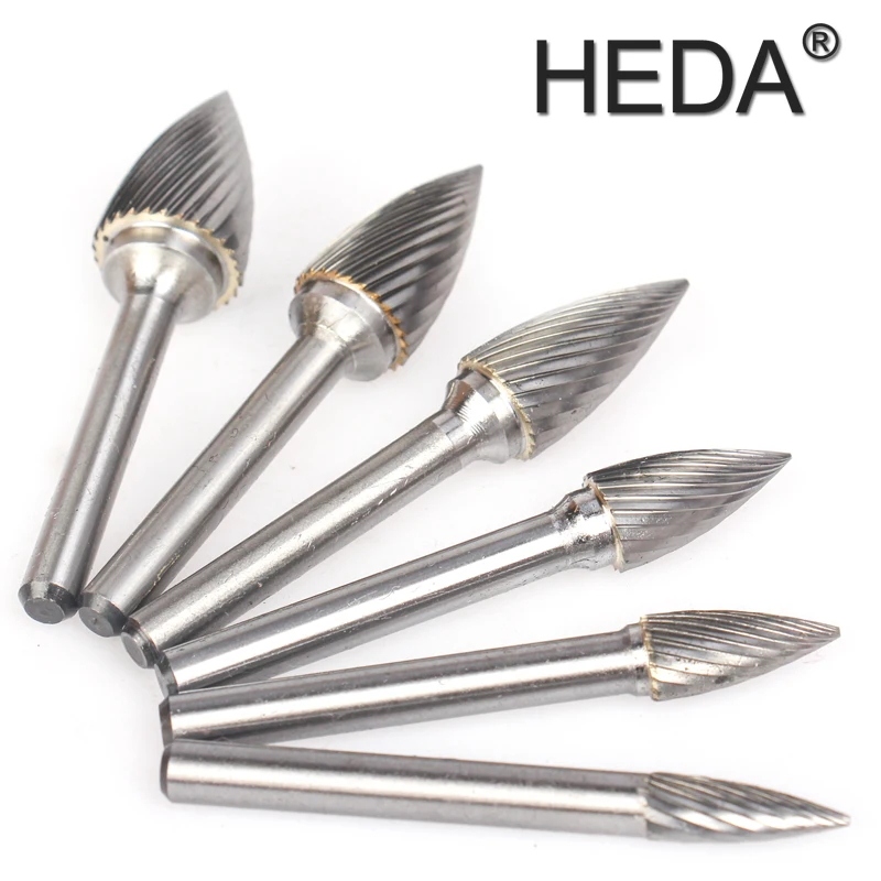 

G-Series Single-Cut Tungsten Carbide Burr Bit Rotary Files Engraving Heads Hand Tools 6Pcs Set For Grinding Metal Wood Carving