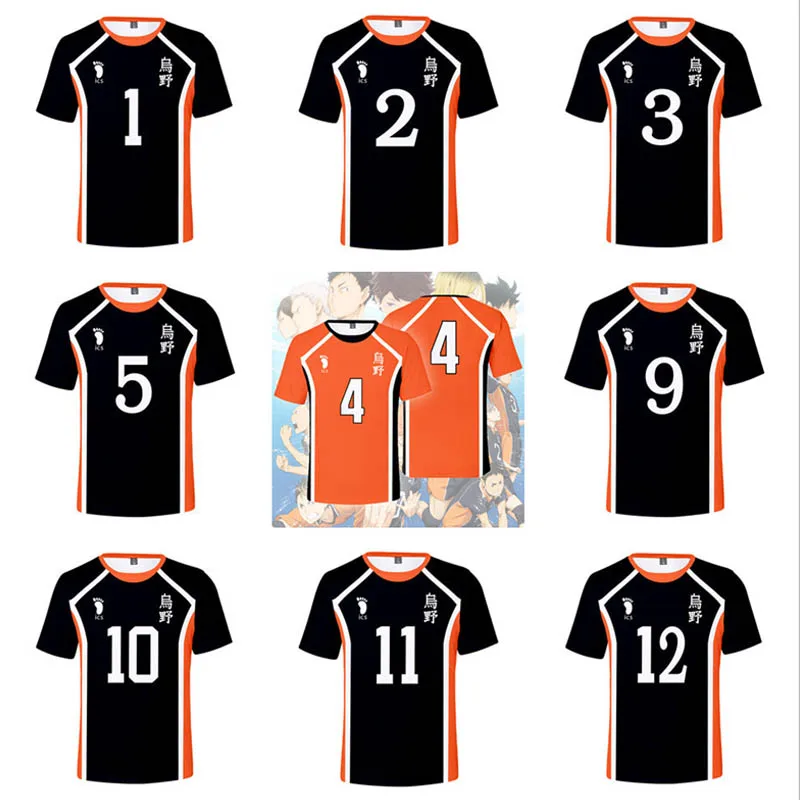 Haikyuu!! Cosplay Costume Hinata Shoyo T-shirt Karasuno High School Volleyball Tops Kageyama Tobio Sweatshirt