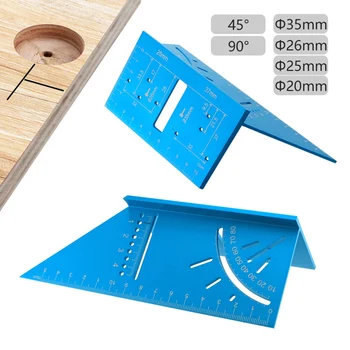 

1*Angle Ruler Woodworking Multi-function Angle Ruler 45/90 Degree Marking Gauge Aluminum Alloy 170*60mm