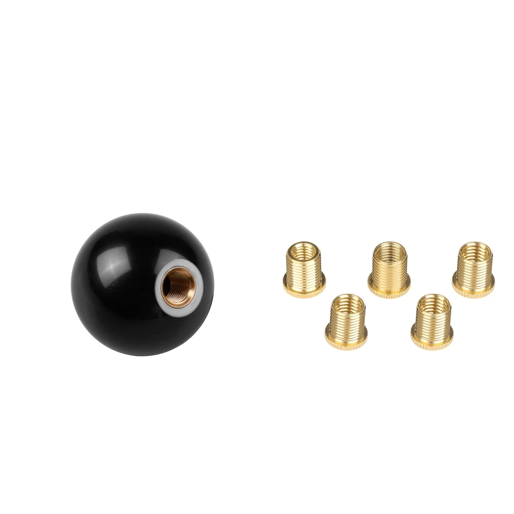 Black 8 Ball M12*1.25 Gear Shifter Shift Knob Boot with M10x1.5 Nuts Insert