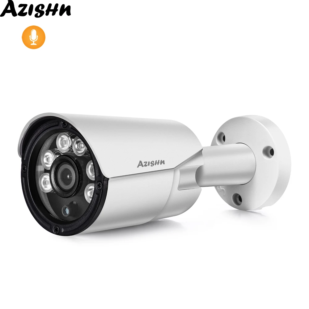 AZISHN HD 5MP 2592X1944P 3MP POE IP камера H.265 аудио запись наружного ночного видения Onvif CCTV