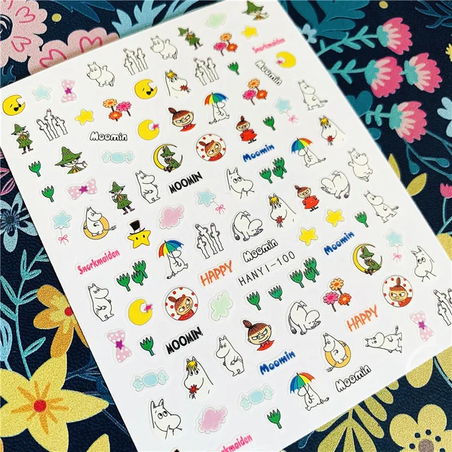 Newest HANYI-91-100-101 Cartoon chicken and egg 3d nail art sticker nail  decal stamping export japan design HANYI-100