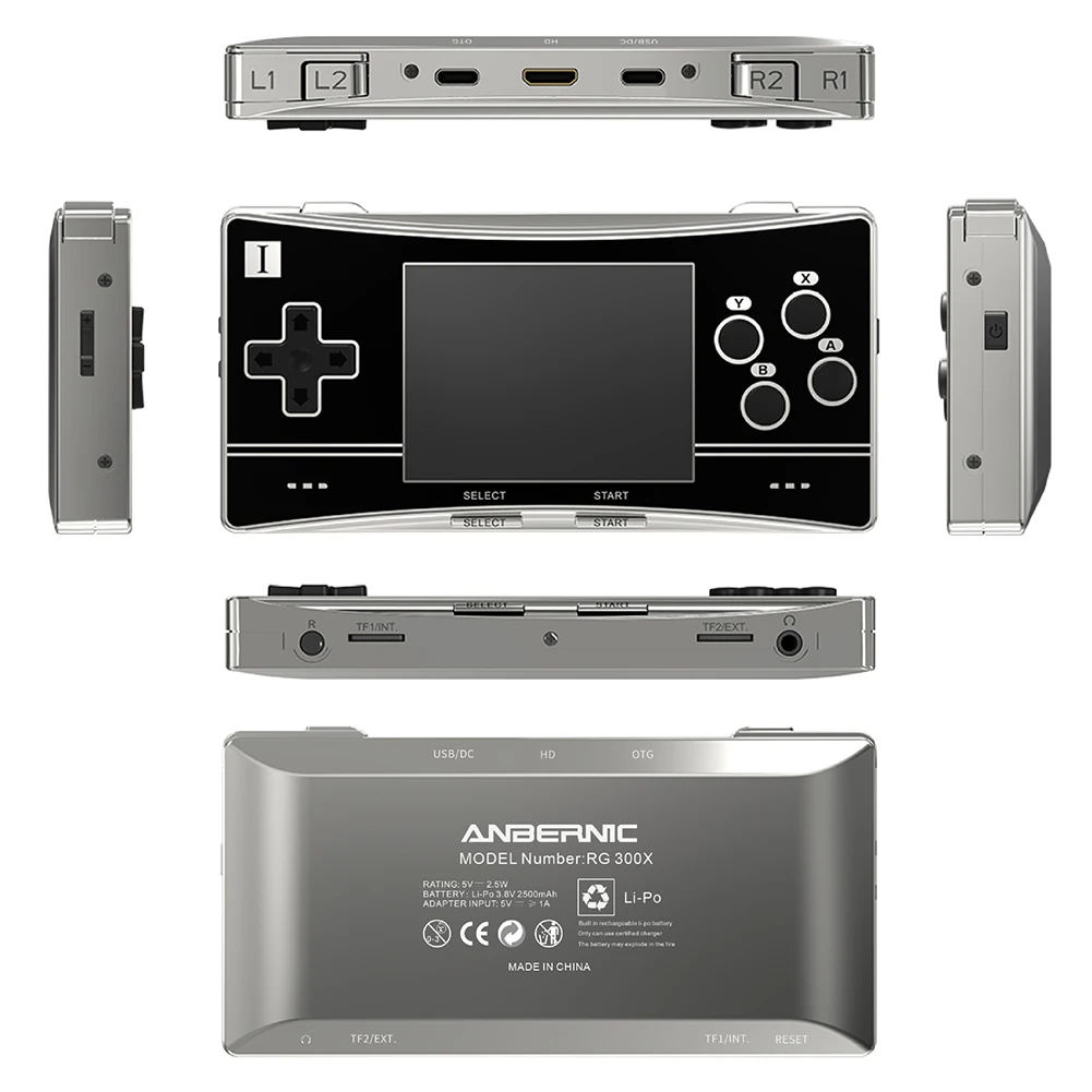 Anbernic Rg300x Retro Portable Game Console Min Video Game Player For Ps1 Gbc Built In 10000/15000 Games Kids Gift
