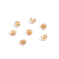 Assorted Sizes Plated Alloy Crimp Bead Covers - 100pcs Jewelry Making Accessories - 4mm (Plating KC gold)