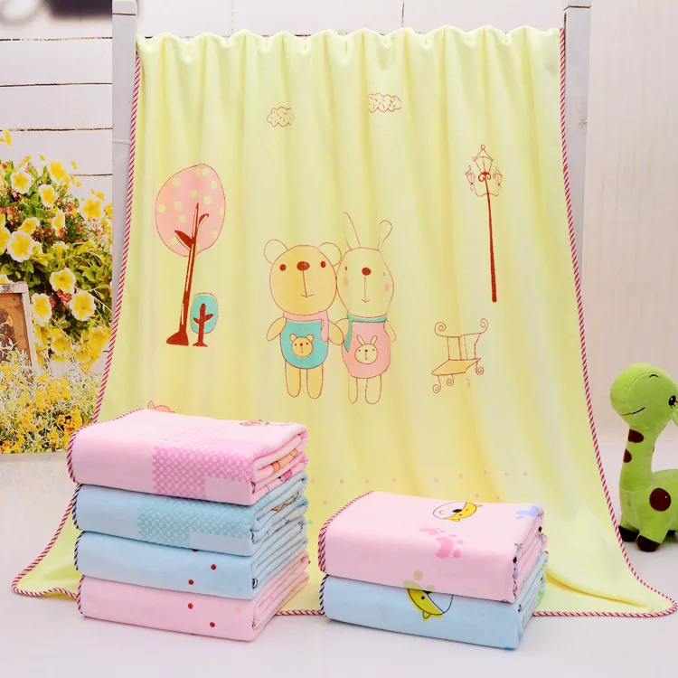 

Superfine Fibre Brushed Printed Newborn Infant Baby Bath Towel Towel Blanket 400 Grams Soft Absorbent