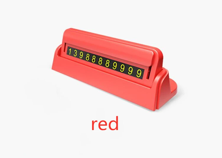 Red Скрытая парковочная карта, номер телефона, пластина для карты, светящийся телефонный номер, карта для стайлинга автомобилей, временная парковочная карта в автомобиле, наклейка - Название цвета: Red