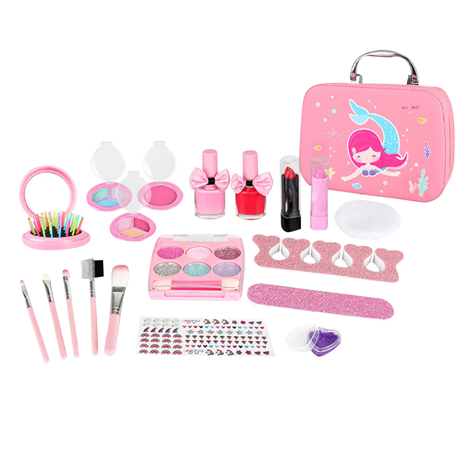 Cosméticos inofensivos para niños, conjunto de juguetes de belleza lavables, esmalte de uñas, juguetes para juego de imitación, maquillaje para niños y niñas, juguete para regalo # g30