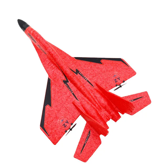 Remote Control Fighter Aircraft Toy Glider Aeroplane Fixed Wing Foam Aircraft Drop Resistance Toys for Children Kids Toy Red