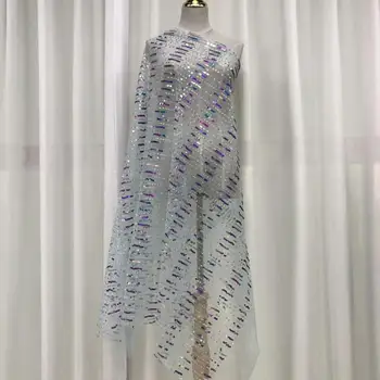 

2020 Embroidered Nigerian Laces Fabric African Wedding Lace Fabric Bridal High Quality French Tulle Lace Party 5 Yards KRL-4123