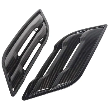 

2Pcs Carbon Fiber Grain Fender Plate Outlet Vent Trim for Ford F150 2015 2016 2017