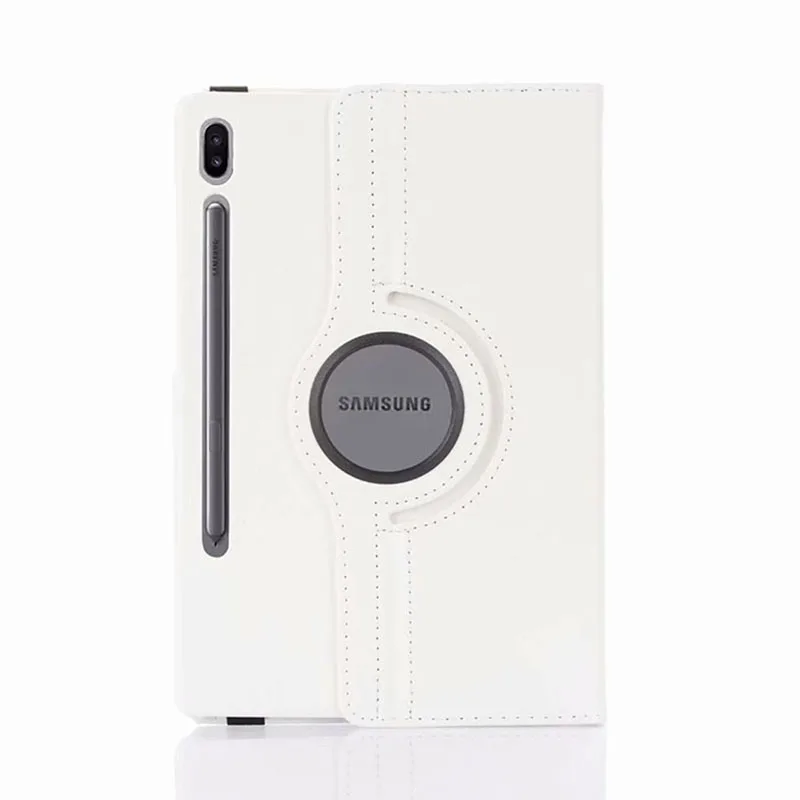 360 вращающийся стенд кожаный чехол кожи в виде ракушки для samsung Galaxy Tab S6 10," SM-T860N SM-T865 10,5 дюймовый планшетный ПК - Цвет: white