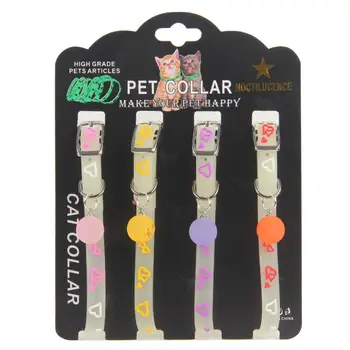 

Fashion Luminous Collar For Dog Rubber Collar For Cats Solid Glass Ball Dog Collar Soft Collar For Kittens Pets Cat Accessories
