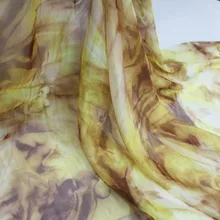 2 м/лот светильник вес 30d шифон прозрачная ткань пляжное платье шарфы абстрактный цветочный принт шифон tissu материал