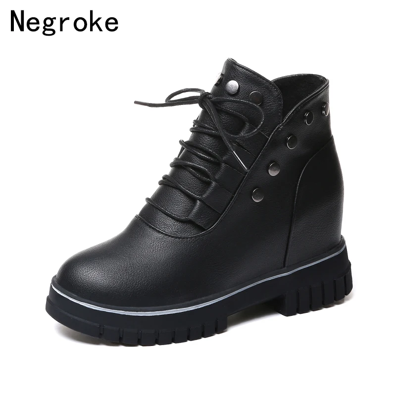

Boots Women Ankle Boots Wedges Platform Autumn Winter High Heel Zipper Shoes Ladies Fashion Botines Mujer 2019