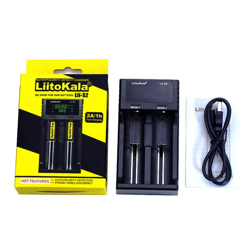Зарядное устройство Liitokala Lii S2 Зарядка 18650 3 7 V 18350 26650 21700 14500 NiMH литиевой