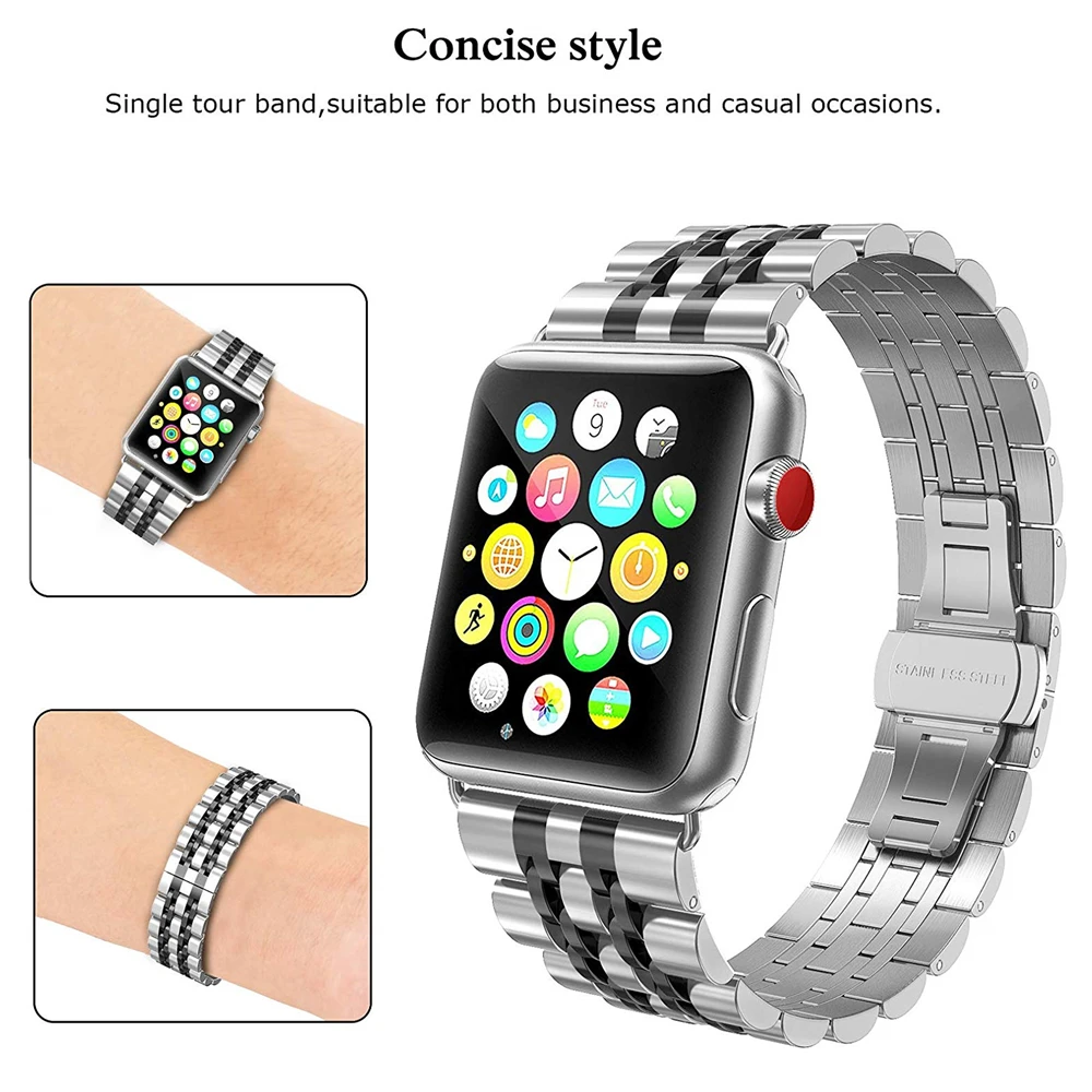 Ремешок для часов из нержавеющей стали apple Watch series 5 полос 44 мм Корреа деловой