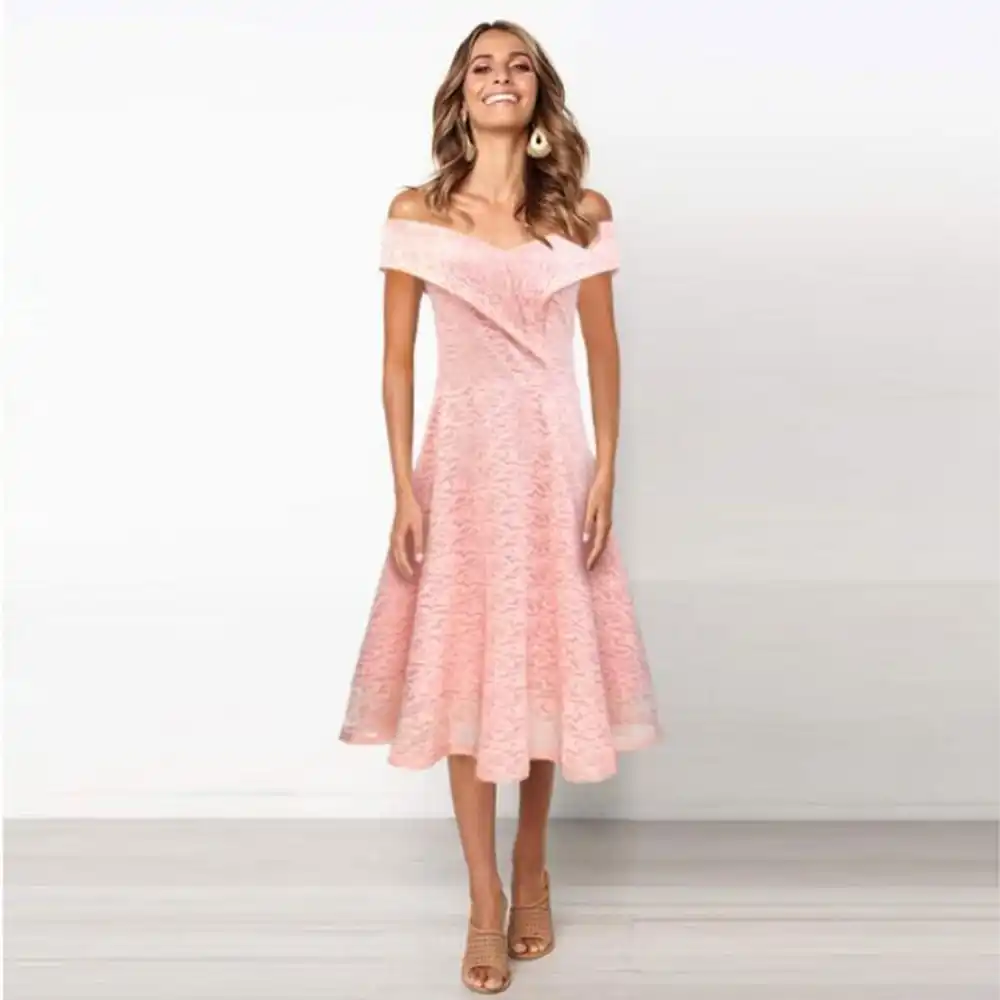 blush pink bridesmaid dresses knee length