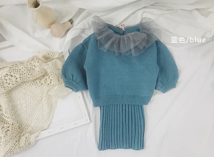 

Steamed Bread Home Childrenswear Girls' Knit Suit Autumn Clothing 2019 New Style Two-Piece Sweater Western Style Korean-style Dr