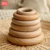 70/55/50/40mm Wood Teether Ring Smooth Surface Natural Wooden Rodent Baby Teething Ring Toy DIY Making BPA Free Baby Teether Toy 6