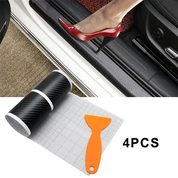 

4Pcs Waterproof Carbon Fiber Sticker Protective for skoda octavia fabia rapid yeti car accessories Motorcycle Automobiles
