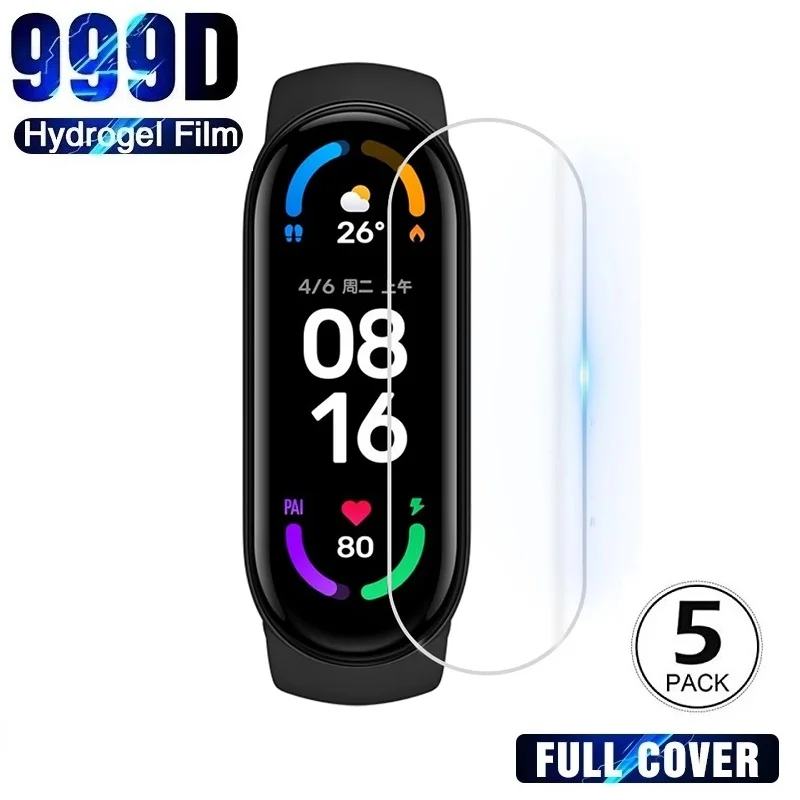 5 шт. Гидрогелевая Защитная пленка для Xiaomi Mi Band 6 4 3 2 (не стекло) экрана |