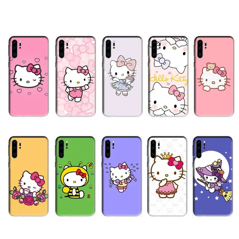 

FFboost Hello Kitty Cat case for huawei p20 p30 p40 pro mate 10 20 30 pro lite p smart y7 2019 plus nova 3I cases cover