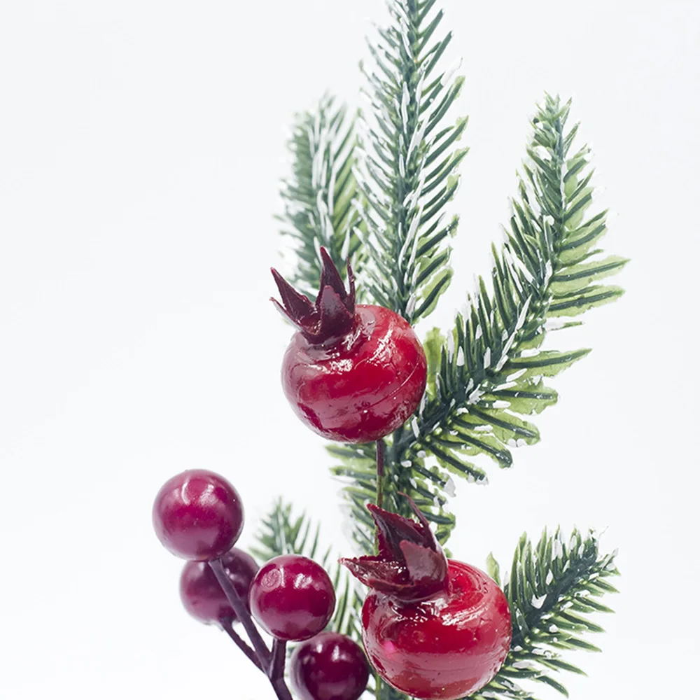 Рождественские искусственные сосновые ветки конус ягоды украшение бонсай стол DIY Декор